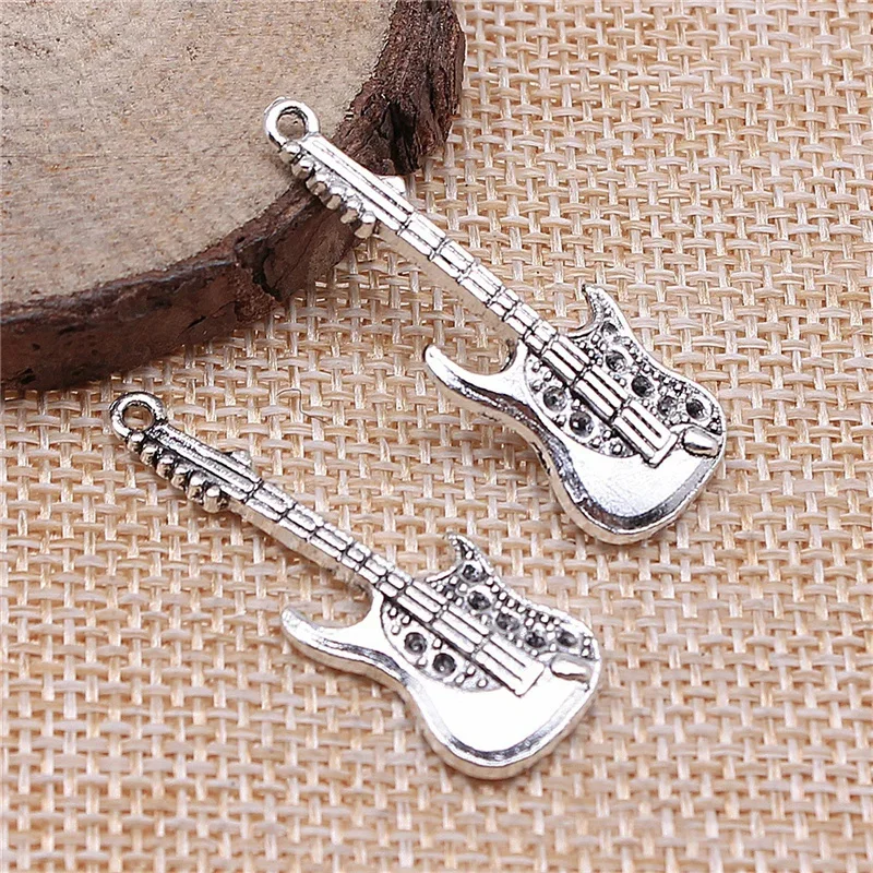 10pcs 36x14mm Instruments Guitar Charm Pendants For Jewelry Making Guitar Setting Pendants Charm Guitar