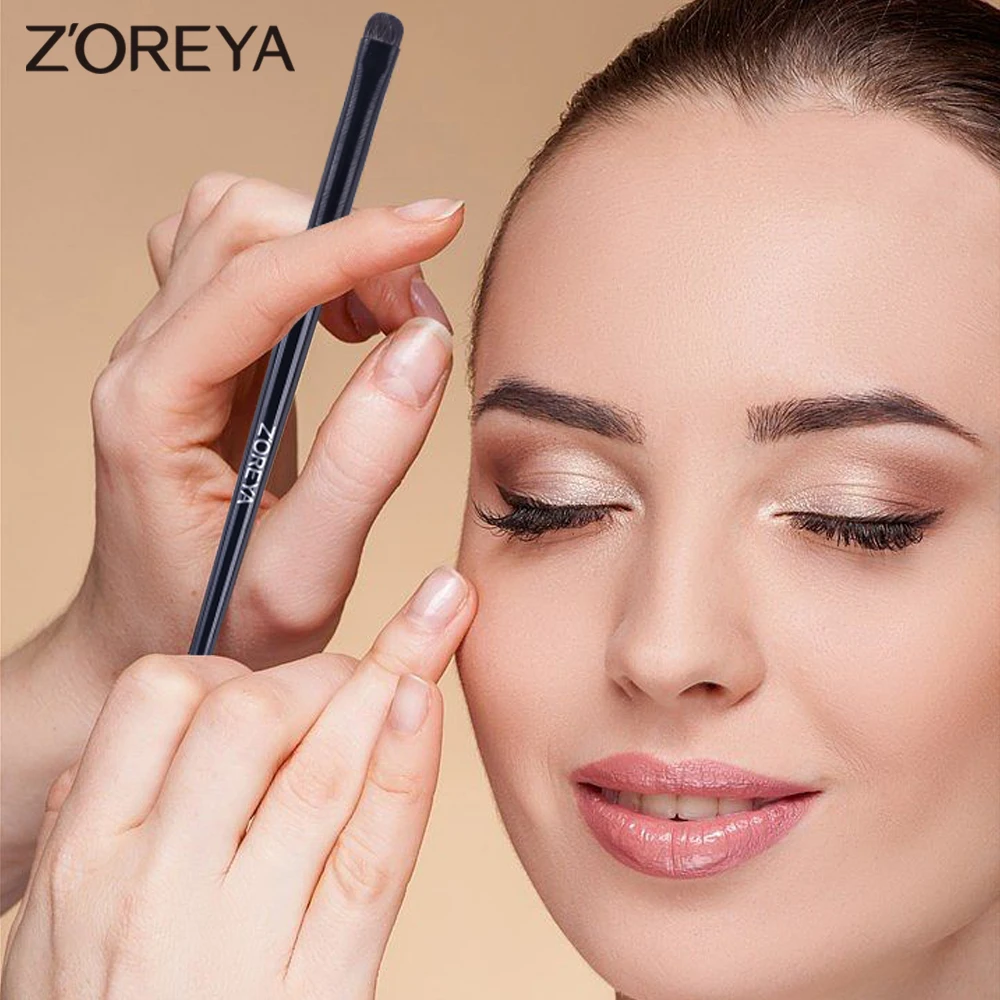 Zoreya 6PCS Klinge Make-Up Pinsel Abgewinkelt Dünne Augenbraue Pinsel Flach Feinen Eyeliner Pinsel Professionelle Liner Stirn Schönheit Make-Up werkzeug