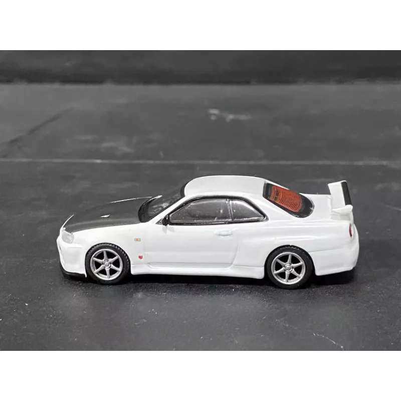 Modèle de voiture en alliage moulé sous pression MINIGT, échelle 1:64, Nissan Skyline GTR R34, jouet de collection, cadeau, affichage Souvenir, ornement