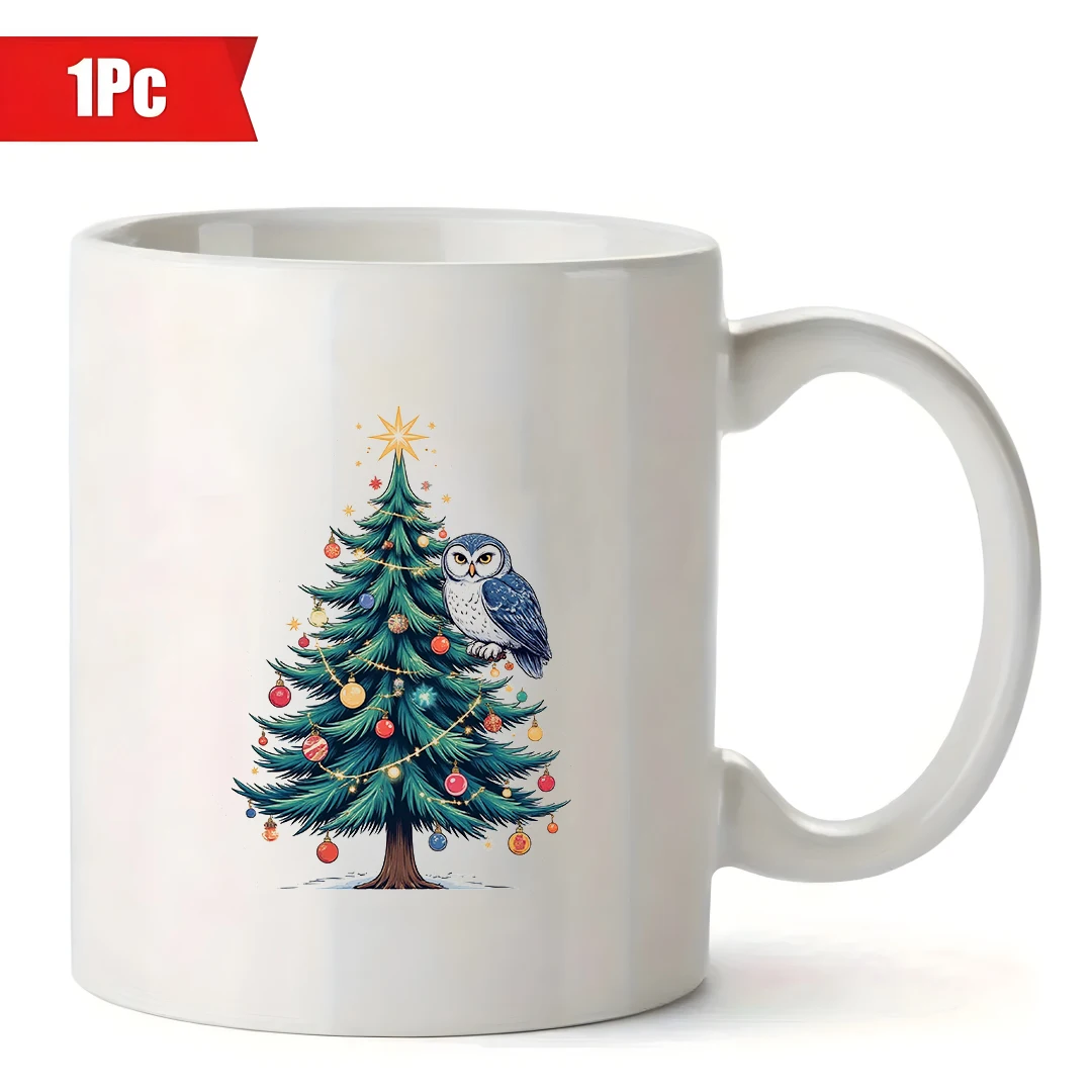 أكواب 11 أونصة + أكواب بتصميم شجرة عيد الميلاد الكرتونية هدية عيد الميلاد للأطفال، مجموعة أكواب قهوة للمكتب العائلي #2