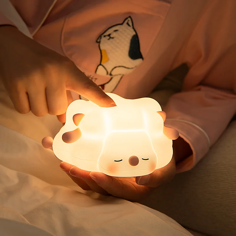 Cute Sheep Silicone Night Lights Diming Lamp Cool Animal Shape Night Light regalo di compleanno per bambini Toddler Bedroom