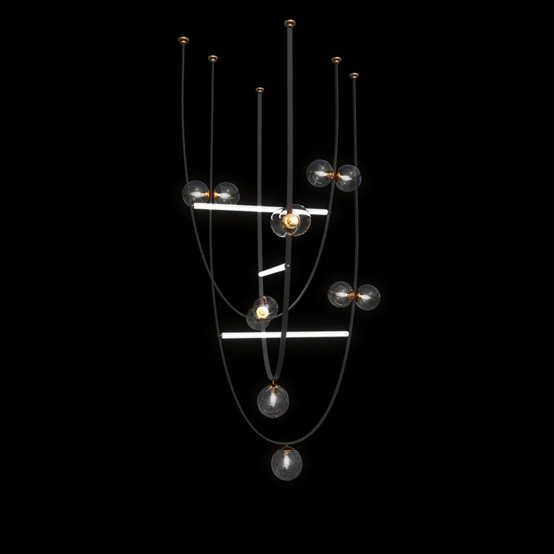 American LED Leather Chandelier, Designer Idea for Living Room, Dining Room Home interior lighting, Dimmable