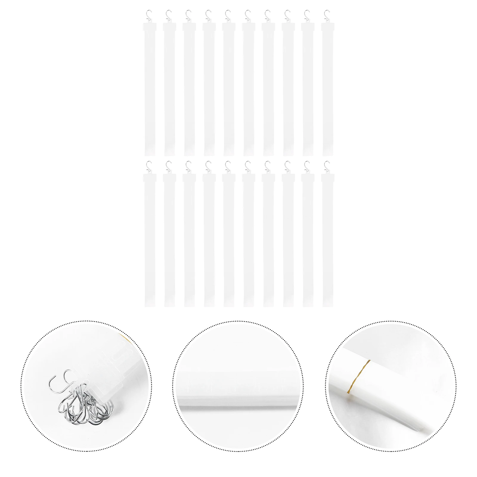 

20pcs Plastic Display Strips Hanging Merchandise Straps S Hooks Thickened Strong Load Bearing Pp Material Easy Install