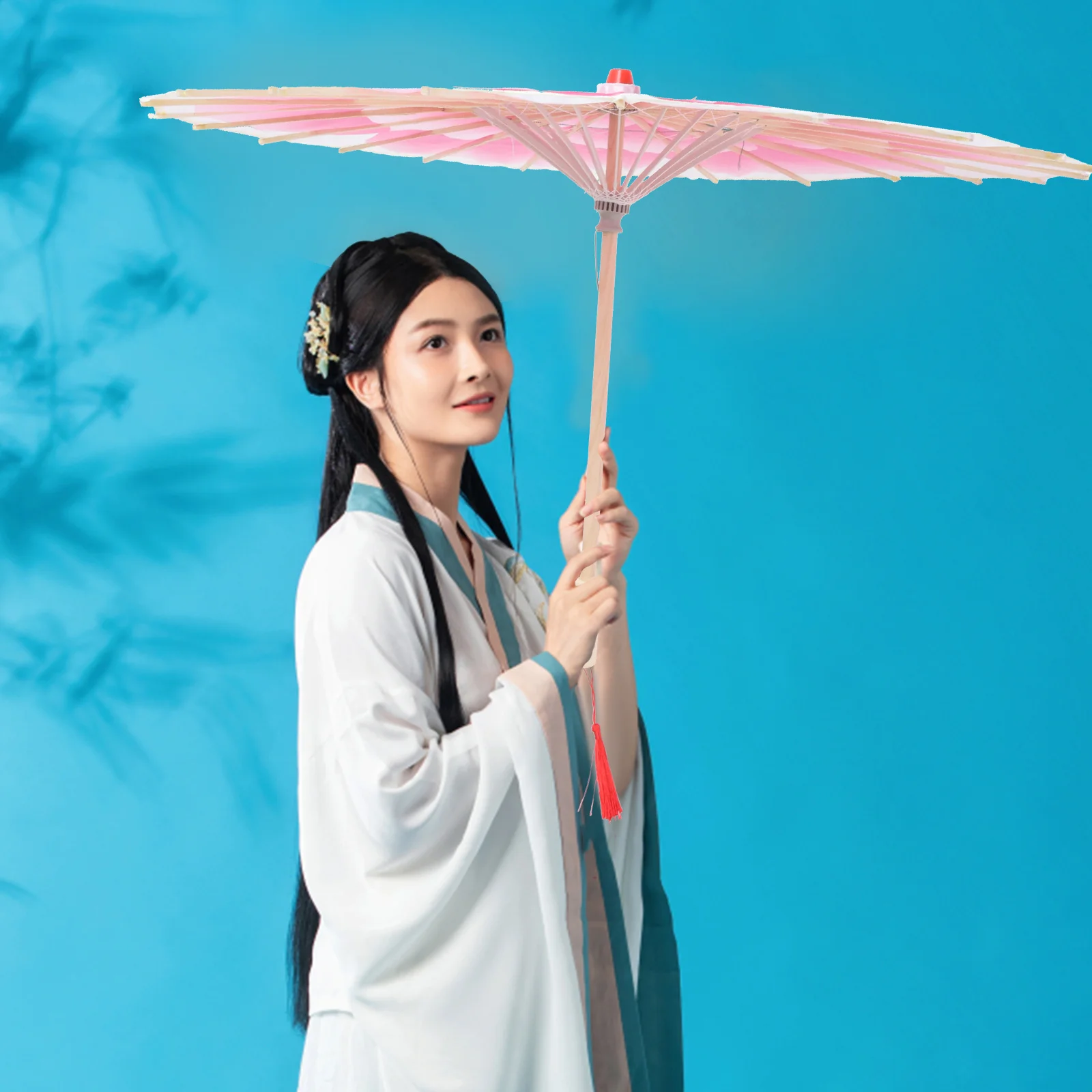 

Handmade Oil Paper Umbrella Silk Waterproof Durable Traditional Chinese Craft Parasol Restaurant Decor Photography Prop Festival