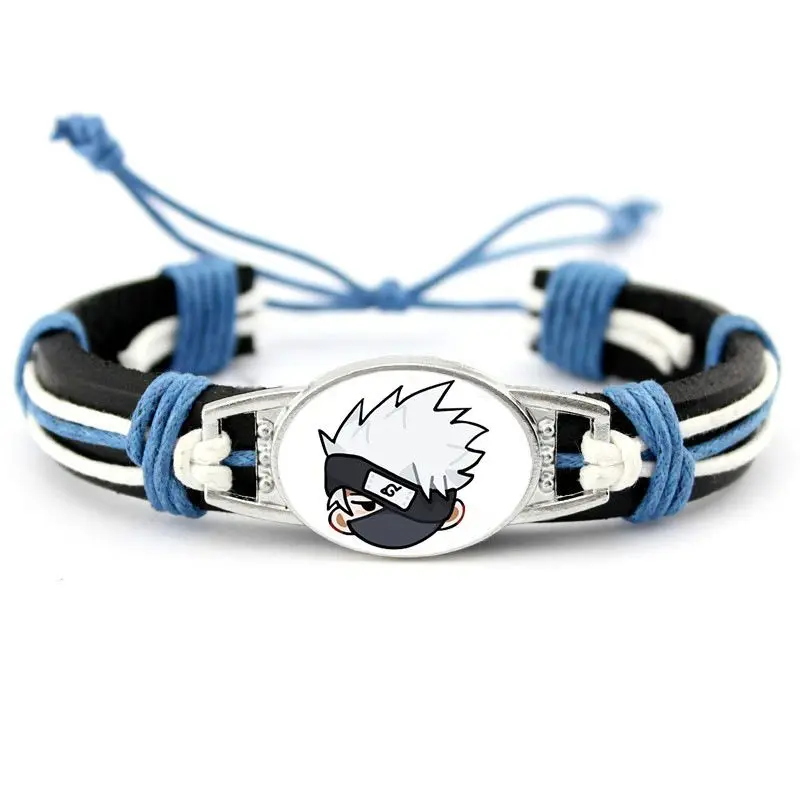 Anime Naruto Haruno Sakura Hatake Kakashi Uchiha Sasuke Hatake Kakashi hombres y mujeres lindo creativo patrón de dibujos animados pulsera