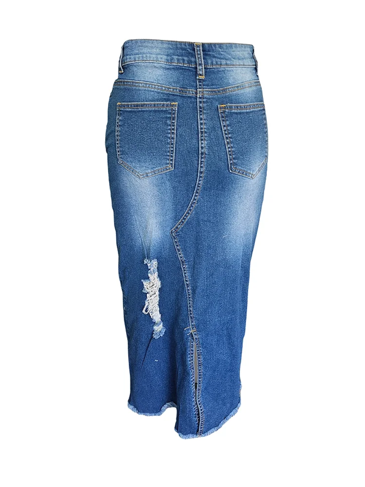 Gonna Jeans Hip avvolta estiva gonna donna Street Fashion personalità Jeans asimmetrici spaccati vestito 2024 nuovo