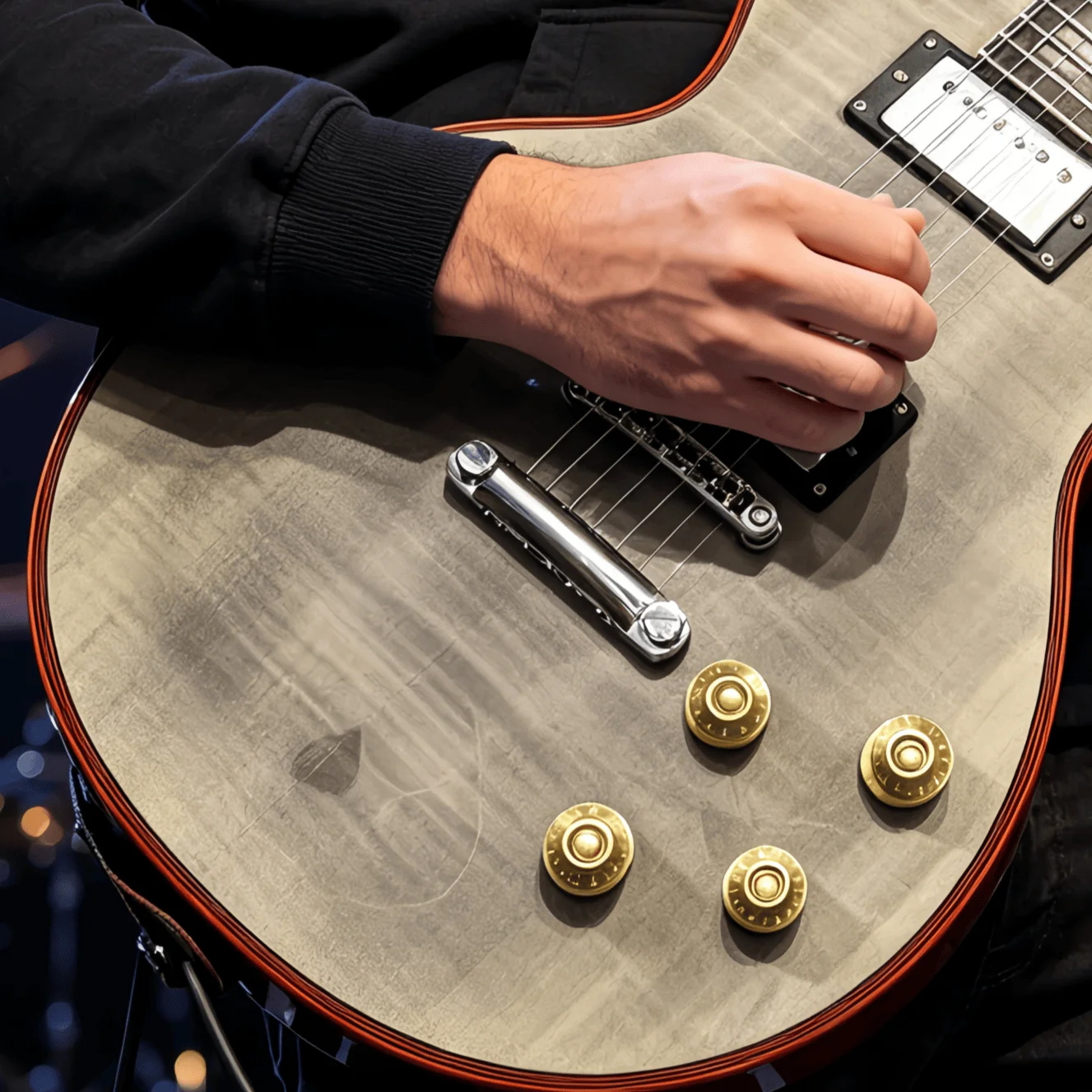 Orange Electric Guitar, 39-inch, 6-string, dual pickups, rosewood fingerboard, mahogany body, chrome hardware