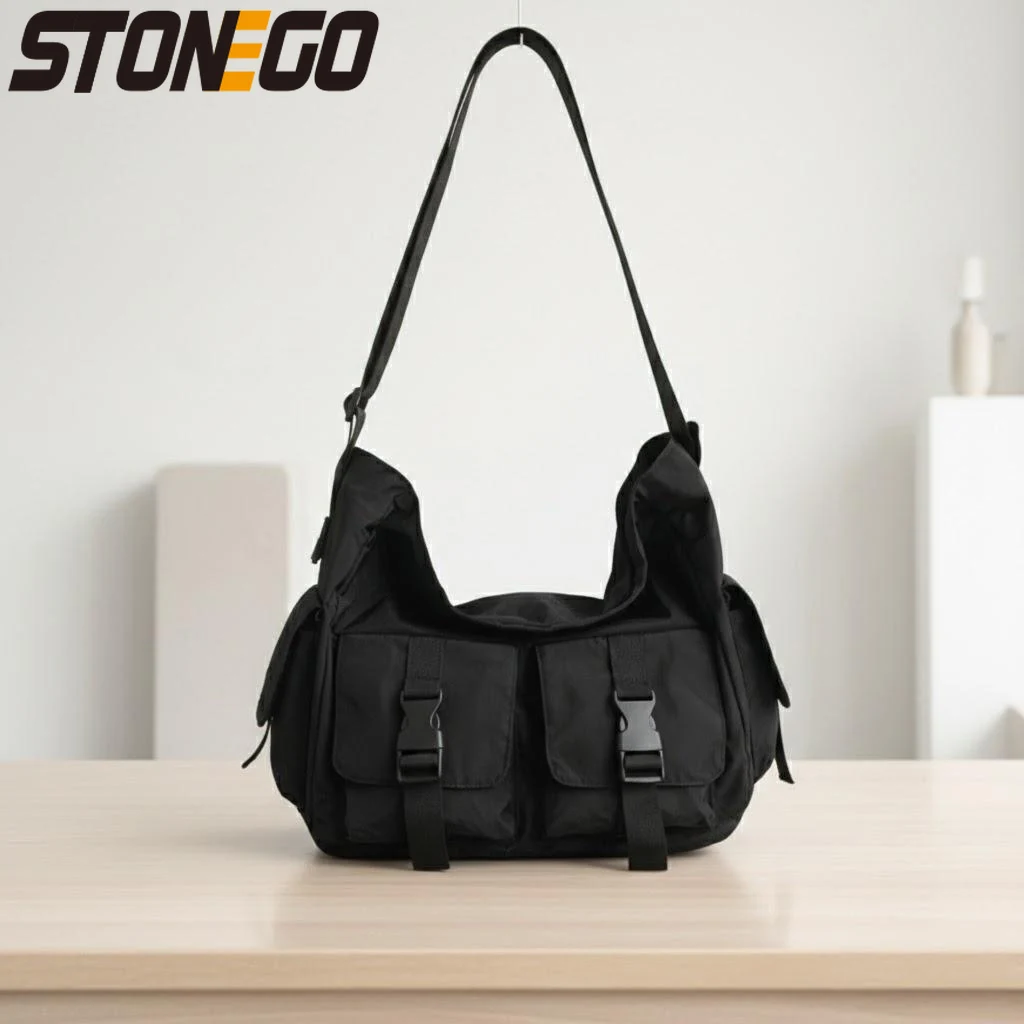 Men's Lightweight Crossbody Shoulder Bag Fashionable Compact Messenger Bag for Student Commuting Daily Use