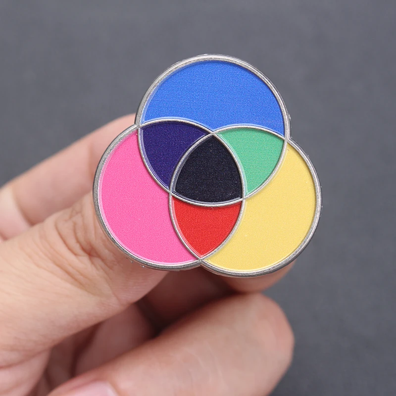 Primary 3 Colors Brooch Painting Palette Color Badge