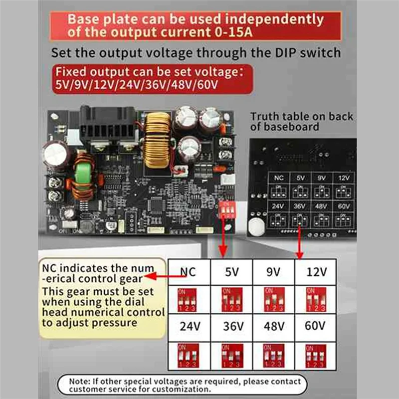 B86B-XY6015L CNC 60 فولت 15A/900 واط الجهد المنظم تيار مستمر امدادات الطاقة الجهد المستمر تنحى وحدة محول قاعدة لوحة #2