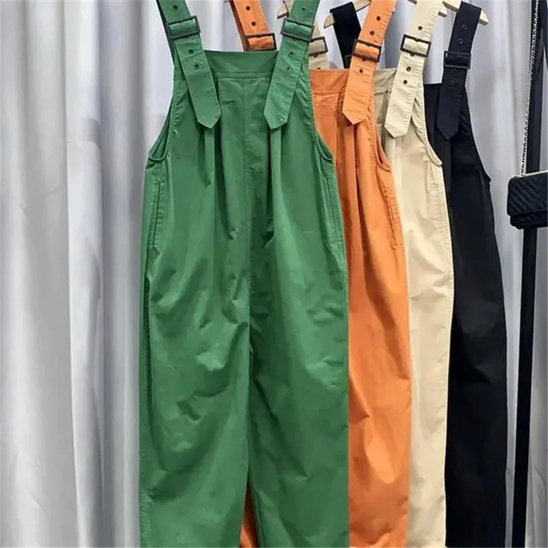 Womens Sleeveless Dungarees Rompers Cotton Jumpsuit Loose Shoulder Strap Pants Ladies ummer Casual Overalls Playsuits