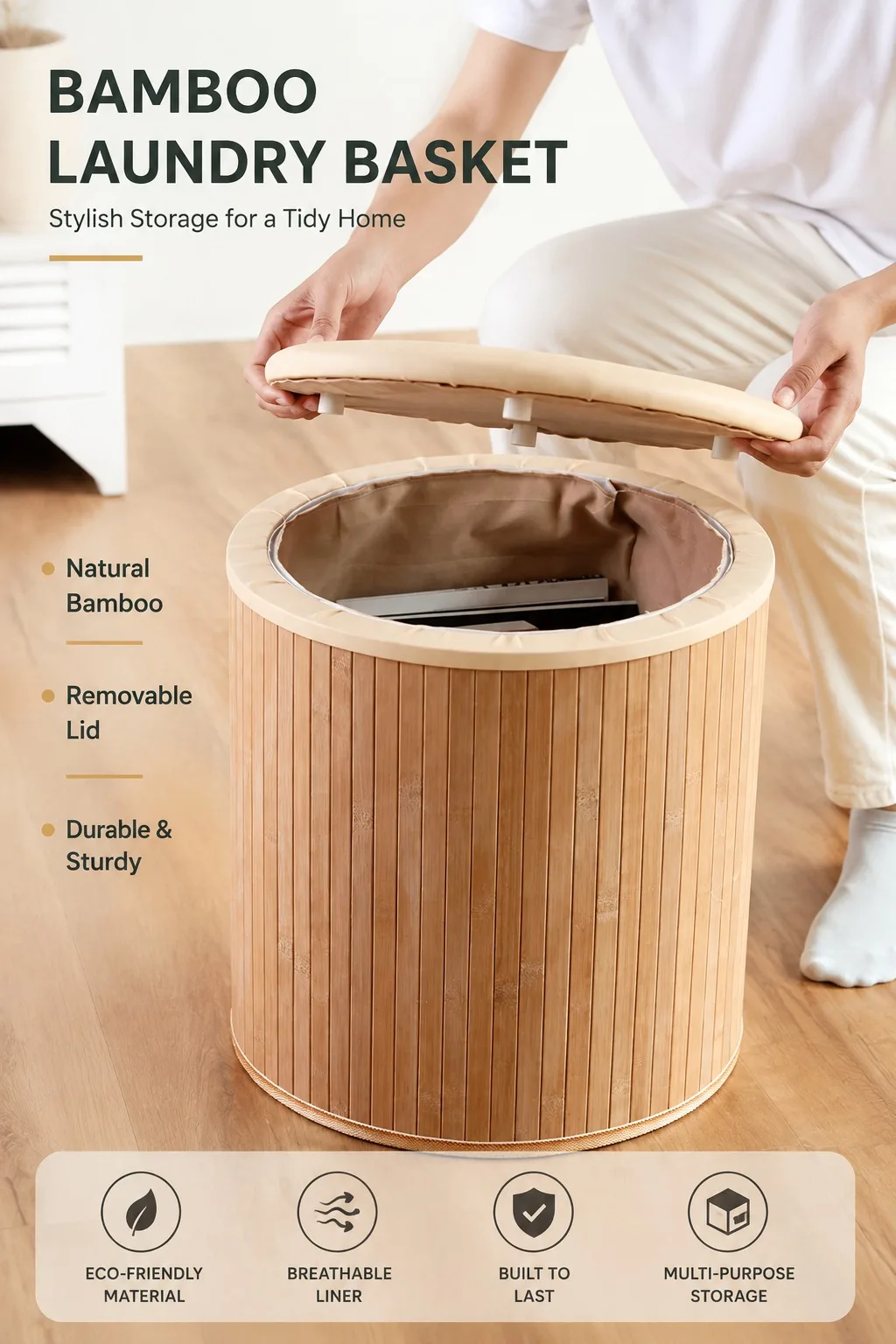 Square Storage Stool – Multi-Functional Ottoman, Shoe Bench & Home Organizer for Entryway, Living Room, or Bedroom