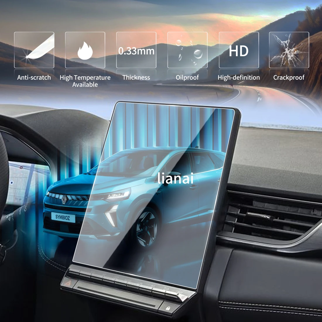 Screen Protector for 25 Renault SYMBIOZ Tempered Glass Navigation Car Stickers Accessories Scratch-resistant supplies