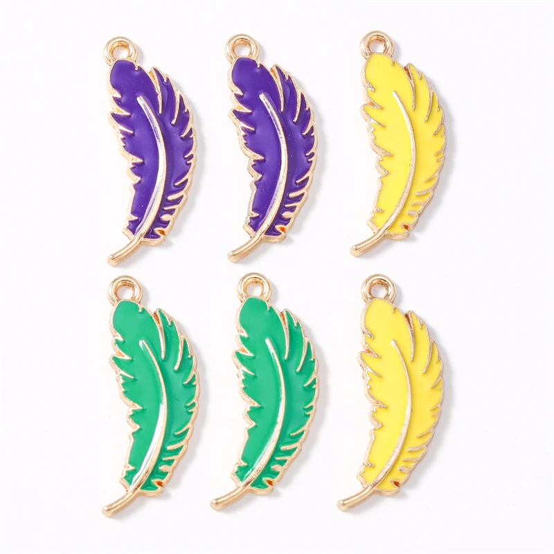 Duarte 20 Stück/Set Niedliche Pflanzen-Anhänger Emaille Blumen- und Blatt-Charms für Schmuckherstellung Halsketten Ohrringe DIY Basteln Geschenk – Detail 8