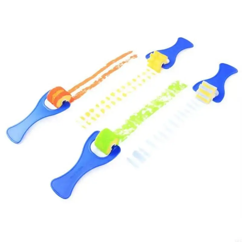 Children Painting Tool Set With Soft Sponge Rollers And Foam Stamper Sponge Painting Brush For Doodling Wall Decoration X3UC