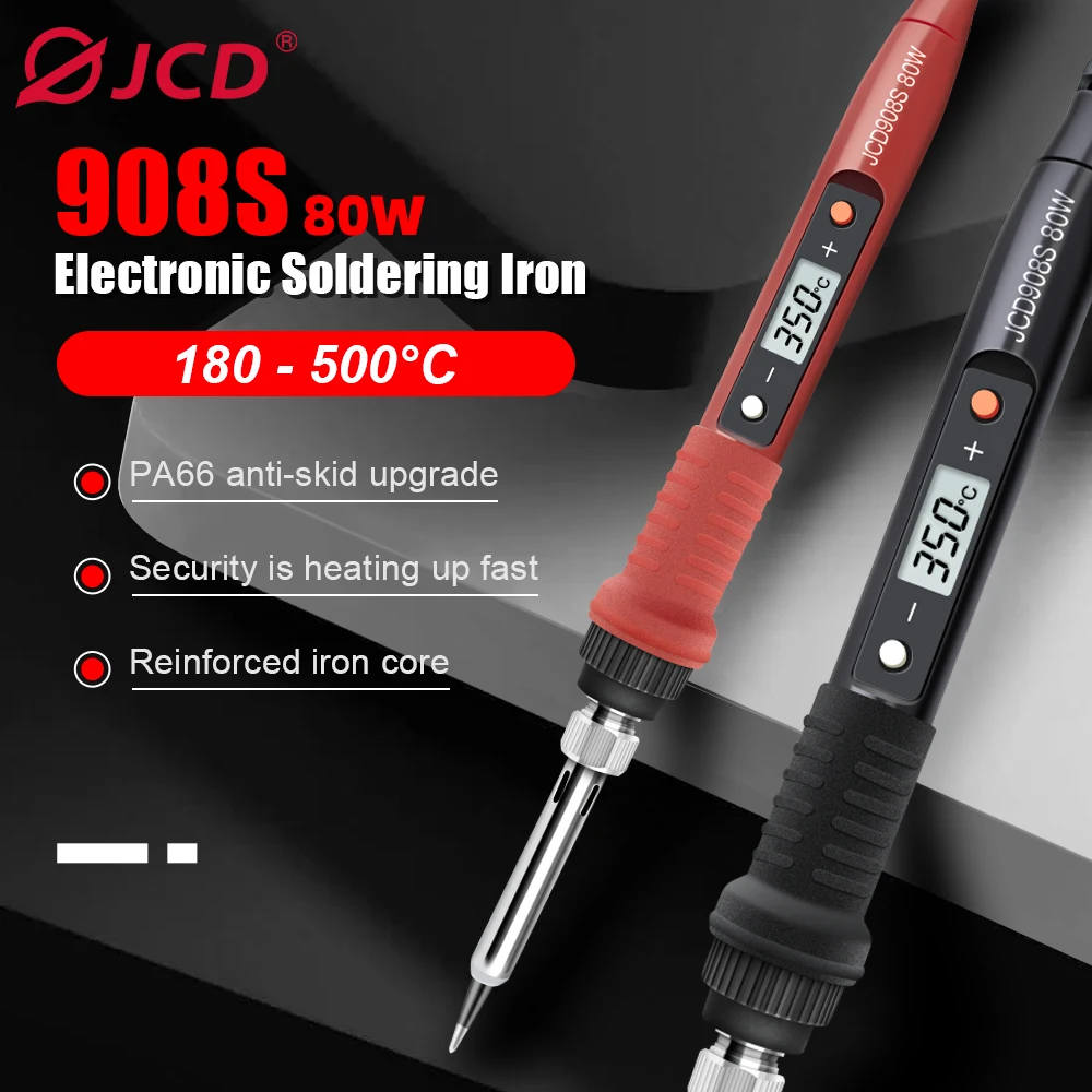 

JCD 908S 80W Electric Soldering Iron 220V 110V Adjustable Temperature LCD Display Welding Repair Tools Soldering Iron Tip