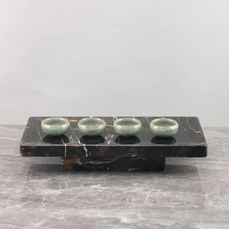 European light luxury natural marble rectangular tray tea tray decoration ornament coffee table TV cabinet home decoration