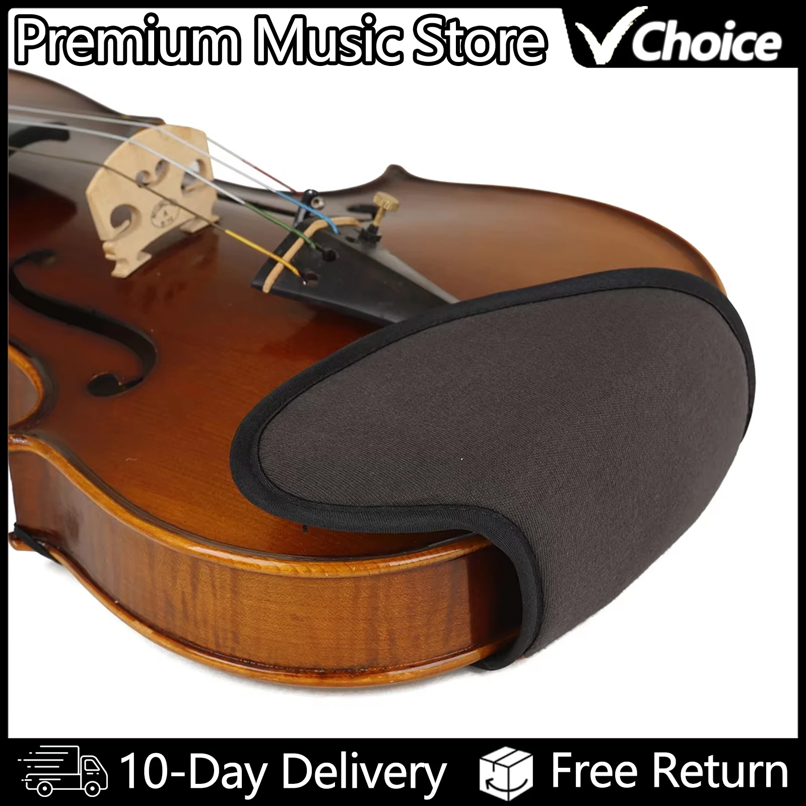 4/4 Violin Chin Shoulder Rest Pad String Instrument Accessories for 1/8 1/4 1/2 3/4 /4/4 Fiddle Soft Cotton Sponge Cushion VS-10