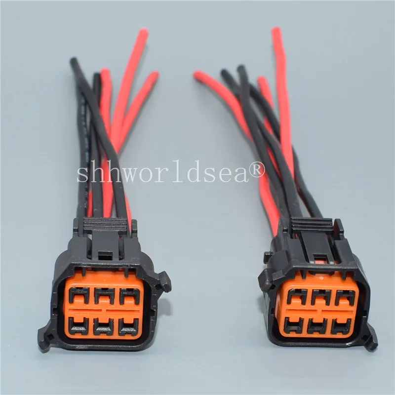 

6 PinAutomotive waterproof housing plug wiring cable Car headlight connector Light Lamp Plug HP066-06021 for Hyundai KIA