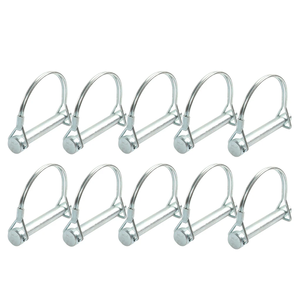 10Pcs Metal Clips For Car M6*70mm Trailer Coupler Hitch Pin Lock D-Shape Heavy Duty Towing Safety Lock Auto Accessories