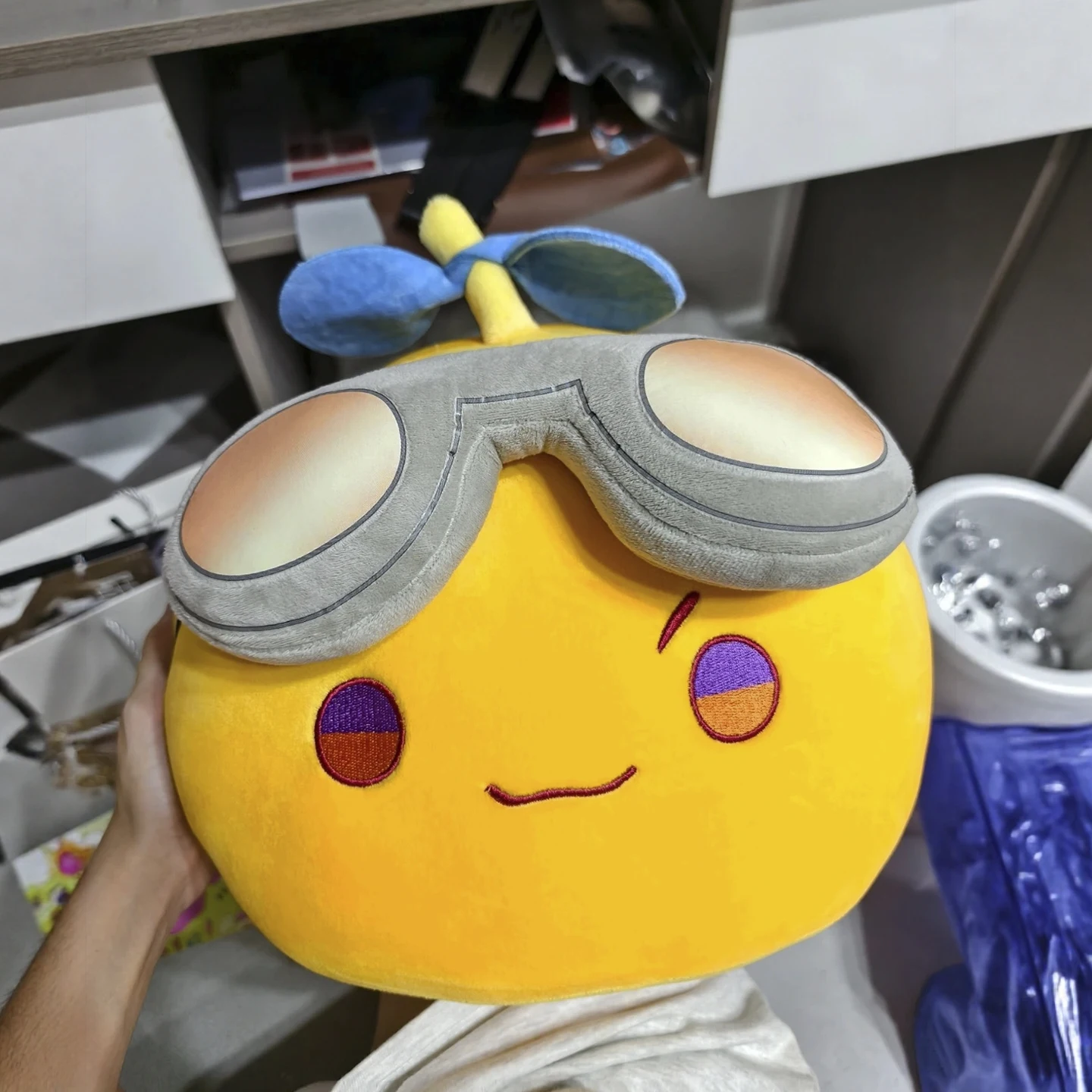 Kawaii الحب والمساحة العميقة أفخم مجموعة وسادة أفخم نظارات صفراء دمية وسادة لعبة الخيزران اليعسوب لينة Goft للأطفال