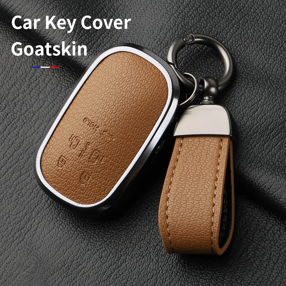 5 Button Metal and Leather Car Key Case Cover For Honda Stepwgn RP6/RP7/RP8 Odyssey Freed Elysion 2023 2024 Keychain Accessories