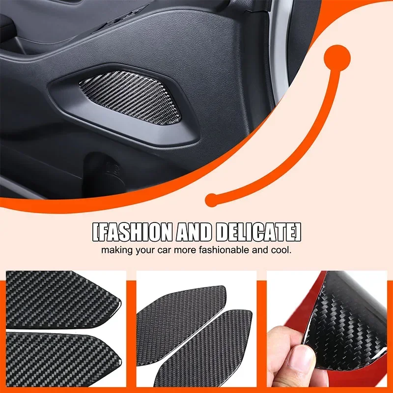 For Nissan Frontier 2024+ Car Inner Door Panel Corner Trim Sticker Soft Carbon Fiber Interior Accessories 2 Pcs