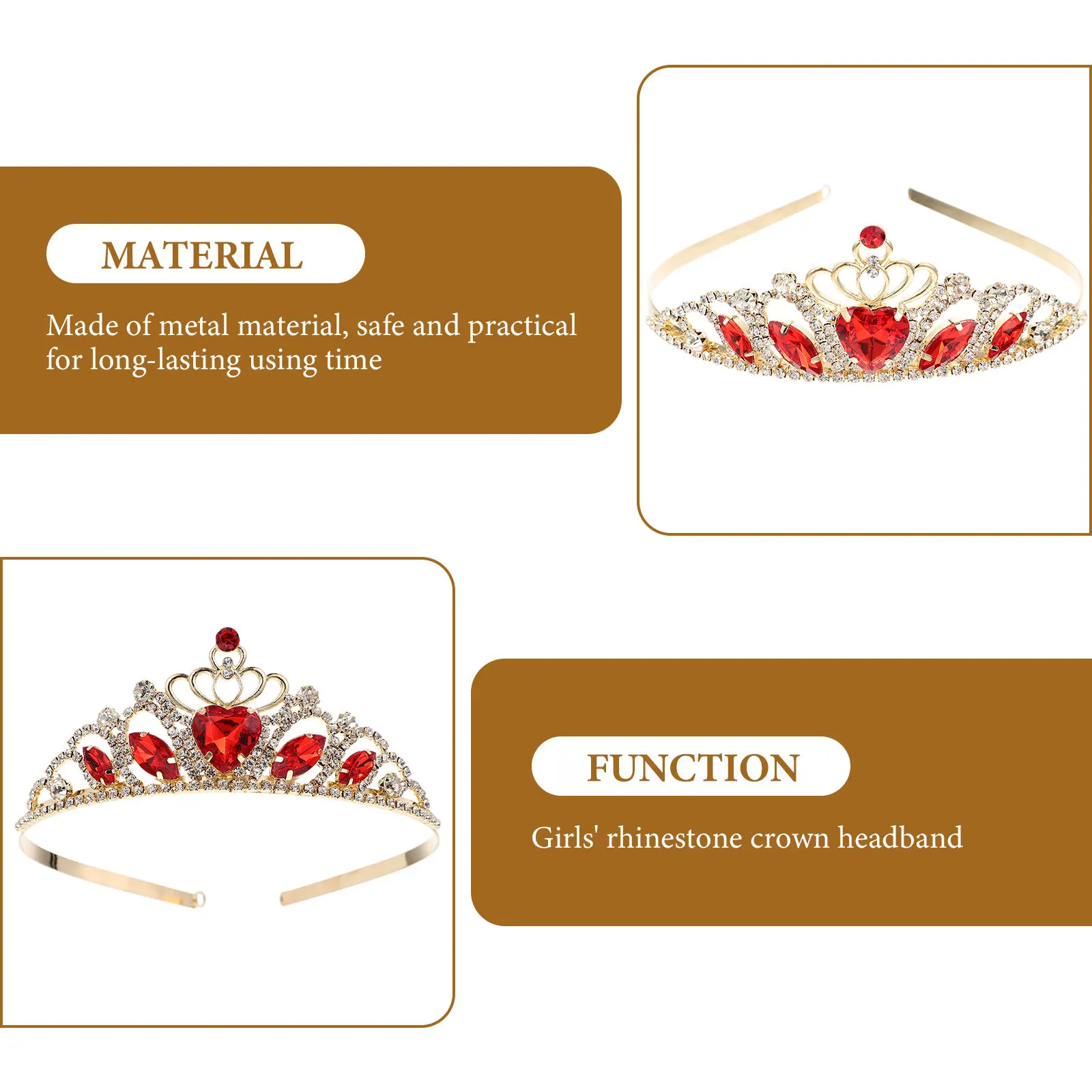

Small Rhinestone Inlaid Tiara Headband Premium Metal Headdress For Birthday Party Crystal Design Hair