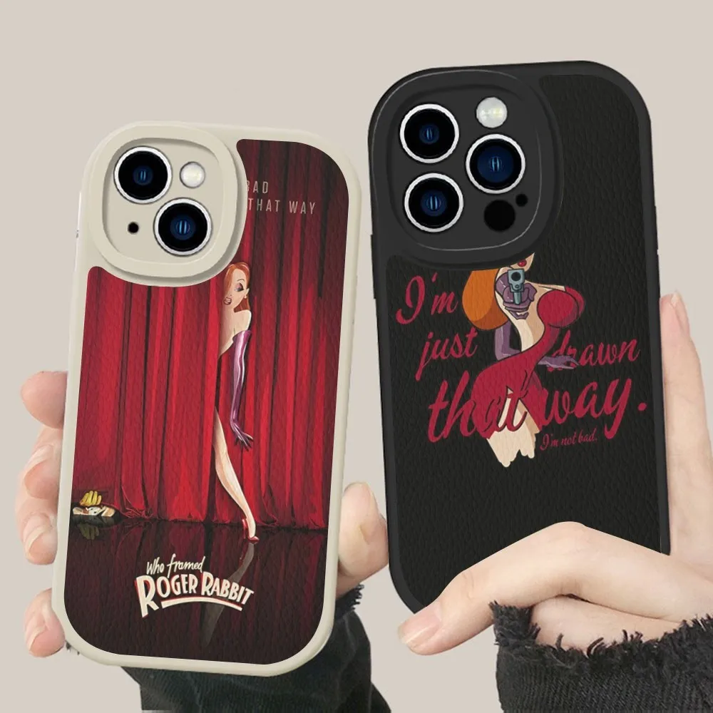 J-Jessica R-Rabbit Sexy Phone Case Hard Leather For IPhone 16 15 14 13 12 Mini 11 14 Pro Max Xs X Xr 7 8 Plus Fundas