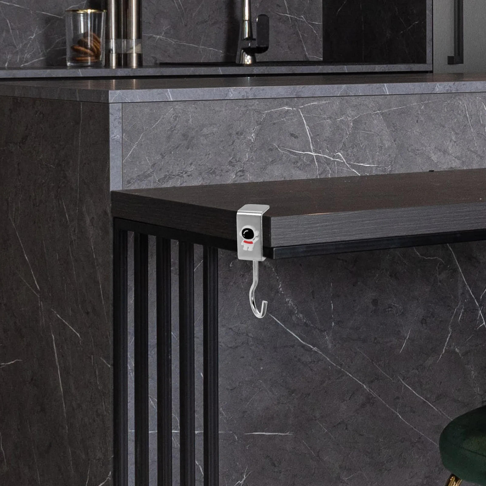 

2Pcs Desk Bag Hanger Hook Mount for Backpack Purse Handbag Holder Clamp Portable Metal Table Organizer Office School Classroom