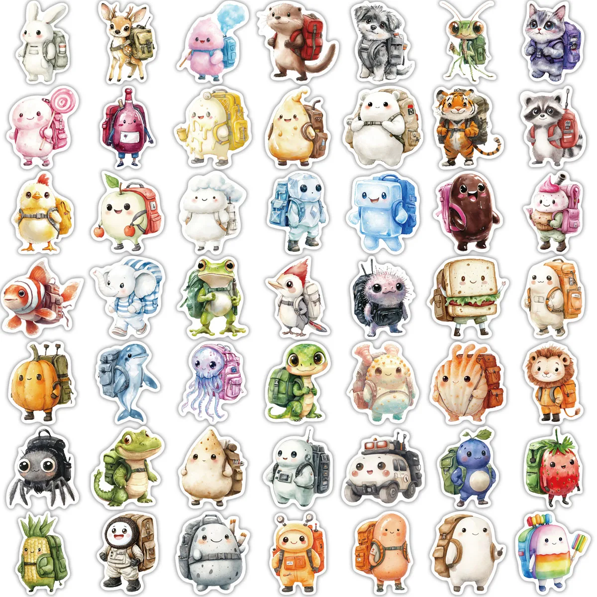 50 sztuk naklejek z postaciami z kreskówek, seria zwierzęca, do dekoracji plecaków, naklejki DIY na telefon, kubek na wodę, wodoodporne.