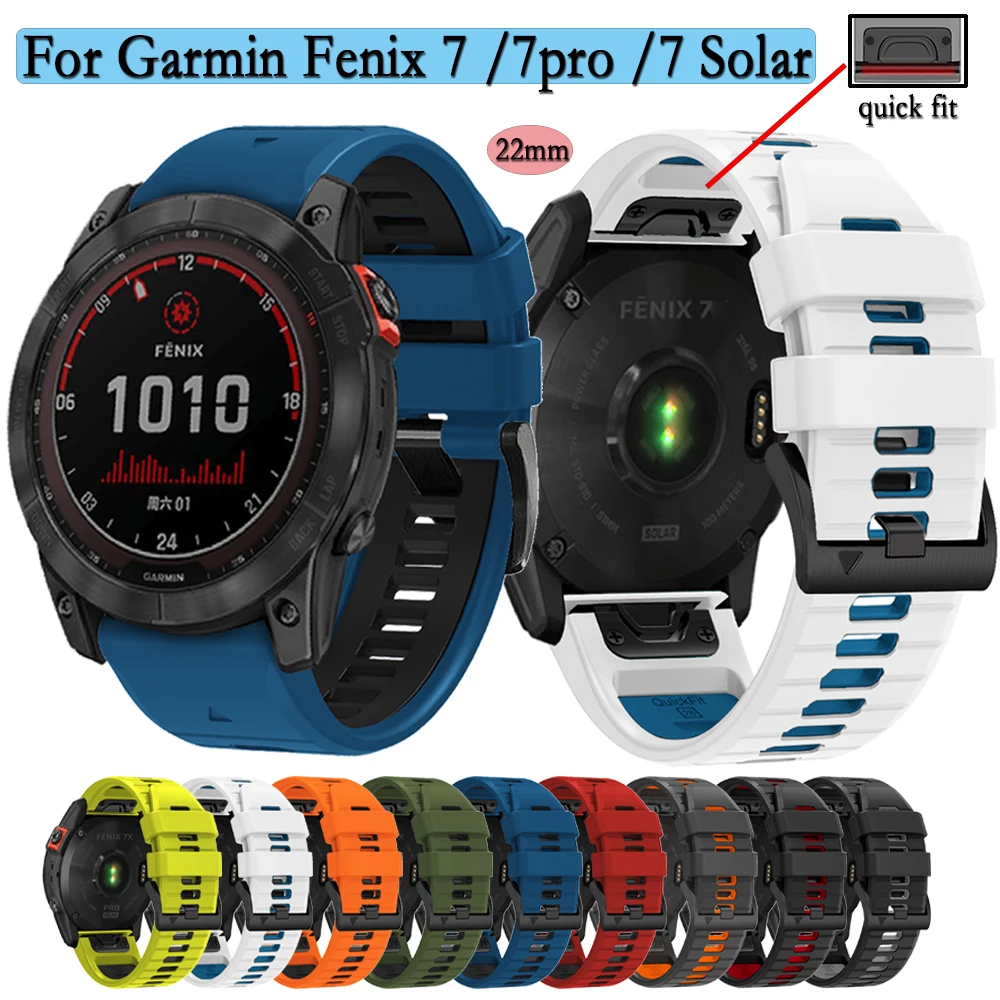 

22mm Strap For Garmin Fenix 7 /7pro /7 Solar Watchband Silicone Bracelet Replacement For Garmin EPIX gen2 Wristband