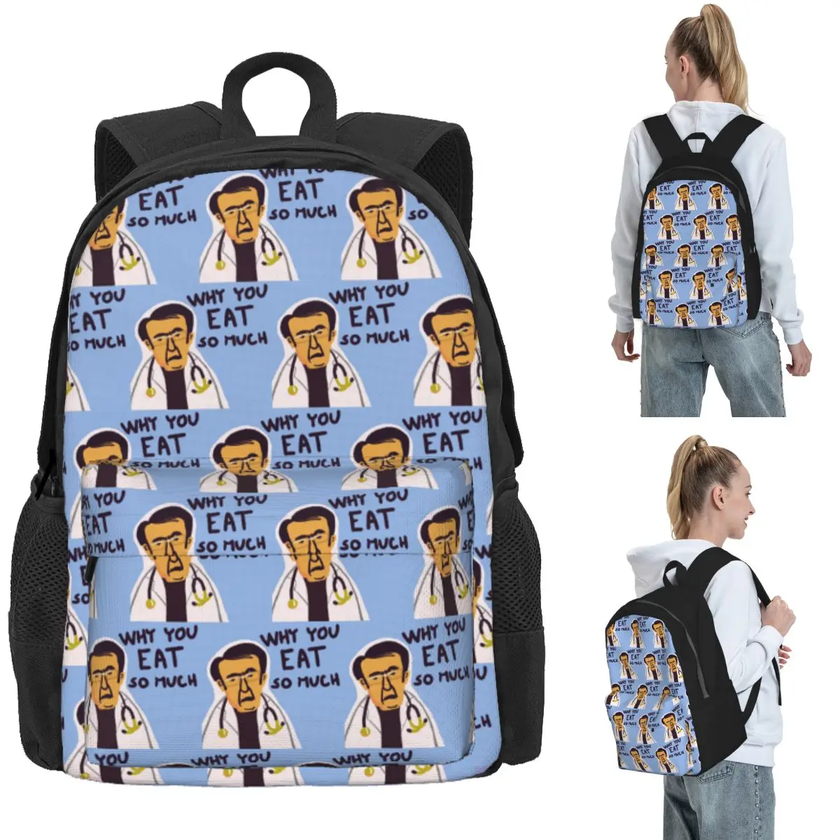 Dr Nowzaradan Dr Now From My 600-lb Life Why You Eat So Much Backpack Daypack Boys Girls BookBag School Bag Shoulder Bags