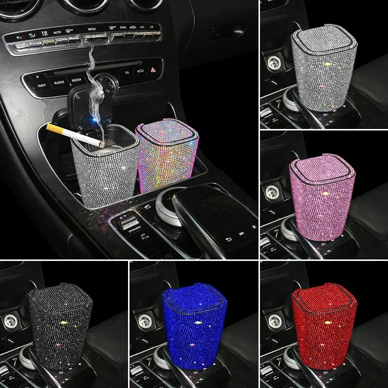Smokeless Car Ashtray Flame Retardant Auto Parts Car Portable Belt Mini Car Trash Can For Car Cup Holder Home Office And Travel