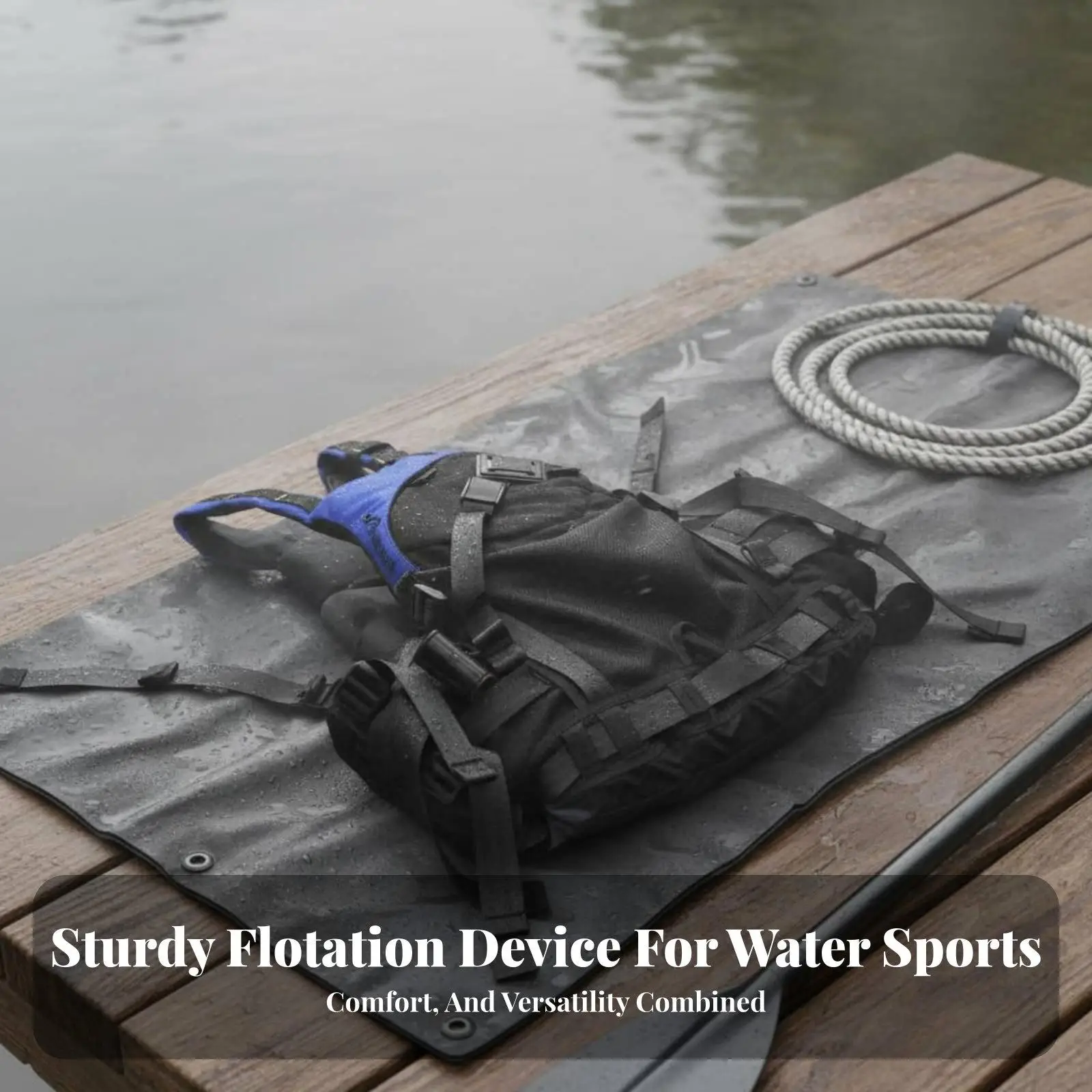 Adult Flotation Vest for Kayaking Sailing with Mesh Lining Drainage Holes and Gear Loops for Fishing Jet Ski