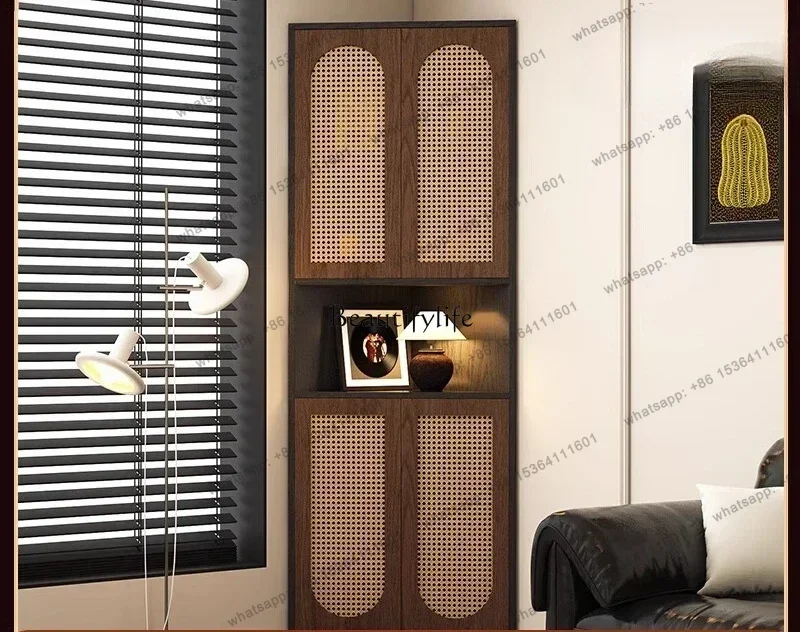 jj4  Vintage Living Room Corner Cabinet Wall Corner Storage Triangle Cabinet Customization
