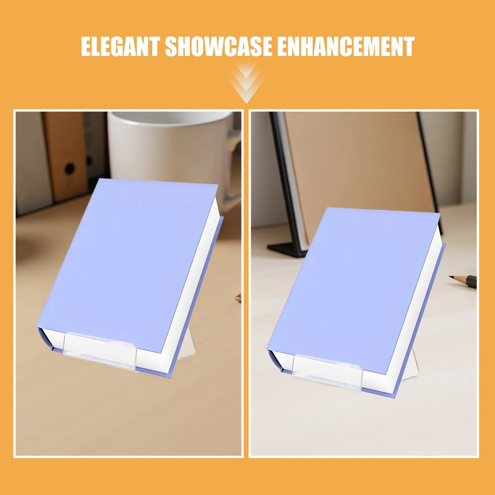 6Pcs Display Stand Clear Acrylic Easel for Home Office School Store 3 Inch Book Vinyl Record Album Holder Acrylic Easel