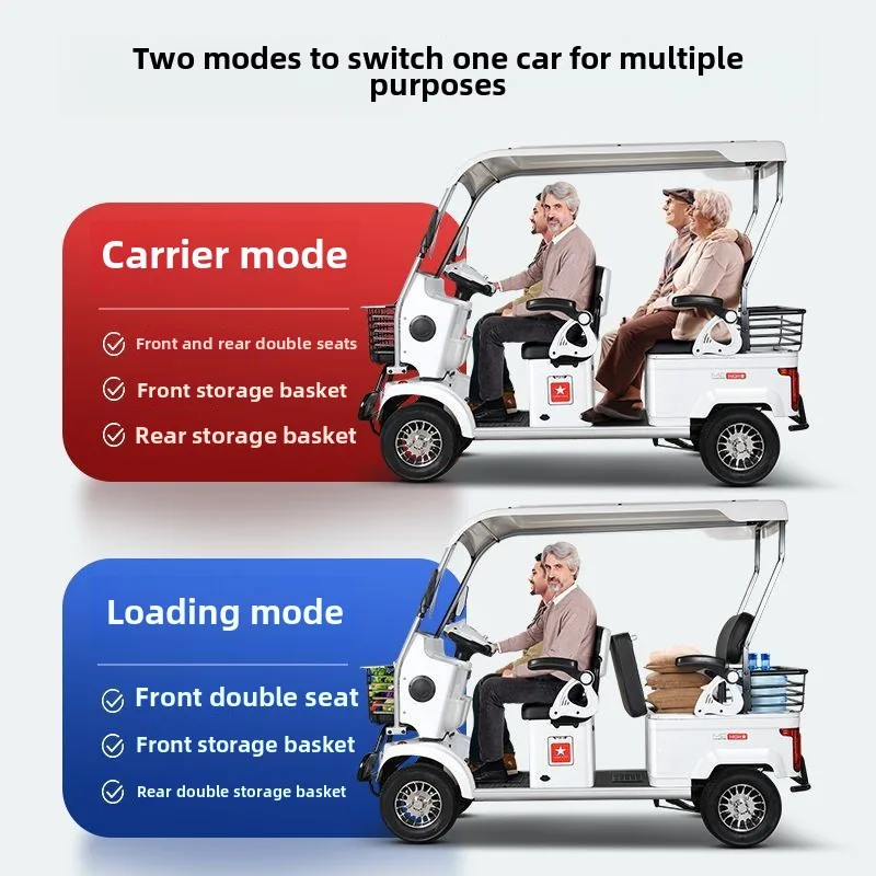 2024 new elderly scooter four-wheeled electric vehicle high-end household minibus scenic sightseeing car adult