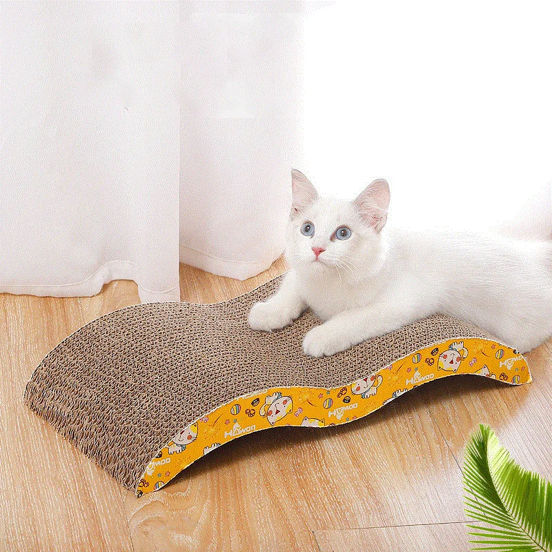 Katzenspielzeug Kratzbaum aus Wellpappe, kratzfestes Katzenkratzbrett, Katzenspielzeug Sofakissen Bett