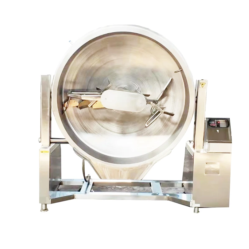 Automatic Cooking Machine Steam Pressure Cooker Candy Boiler Electric Oil Jacketed Kettle With Mixer
