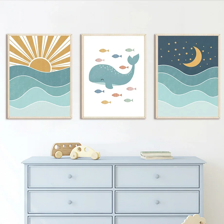 Ryba Wieloryb Mewa Wschód Słoń – Baby Boy Nursery Quotes recenzja i cena