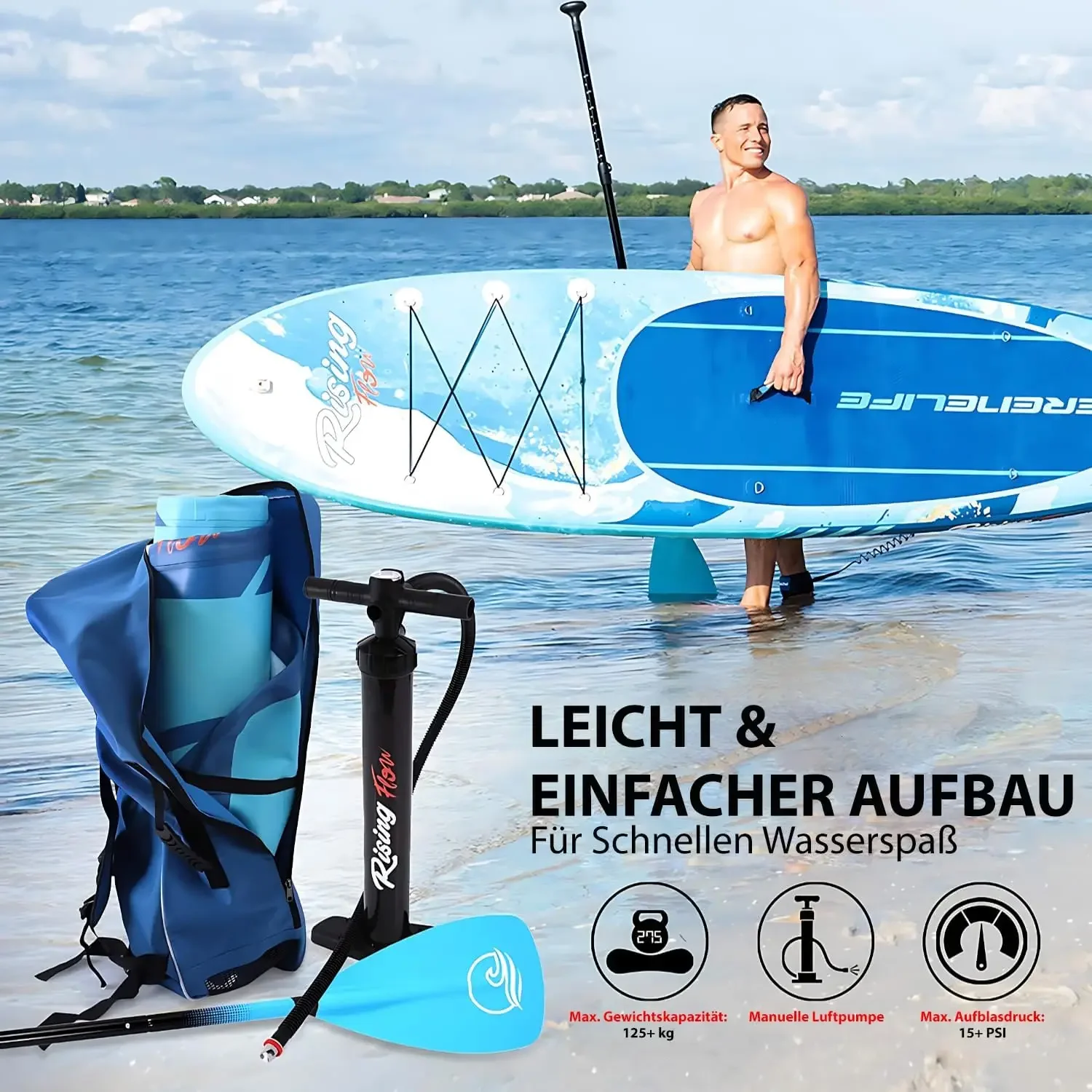 Inflatable Stand up Paddle Board - Non-Slip SUP with Paddle, Pump, Leash, and Complete Accessories - Enjoyable Water Paddle Boar