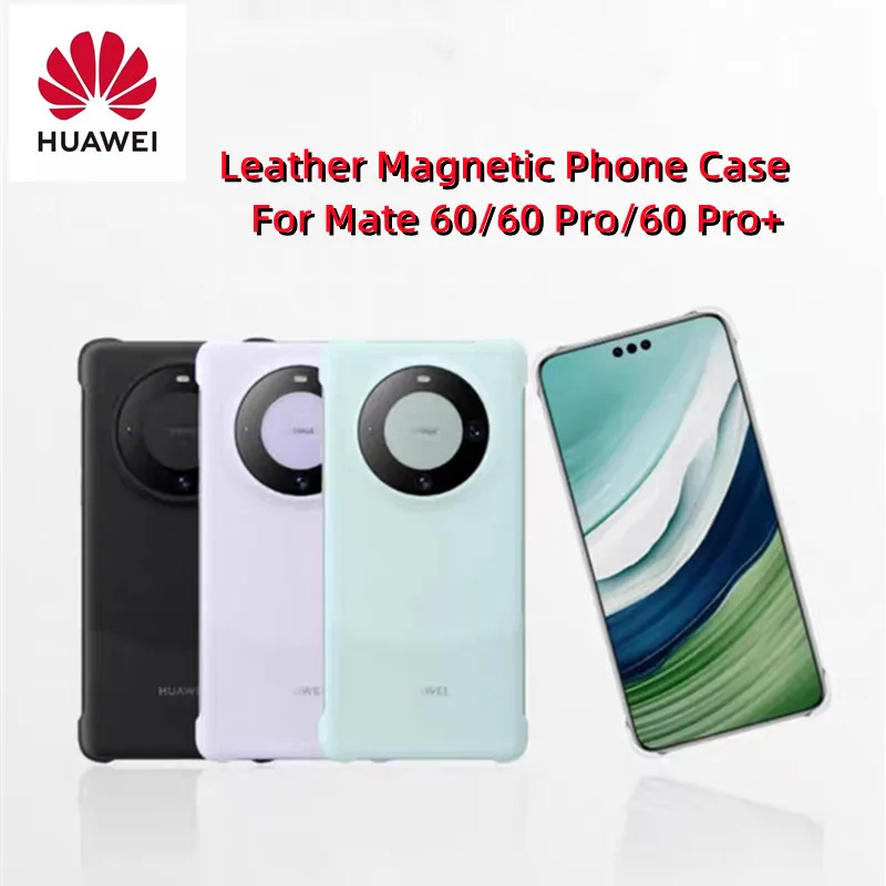Huawei-Funda magnética Original Mate 60 Pro/60/60 Pro +, carcasa de cuero PU A prueba de golpes, protección para teléfono, Color sólido