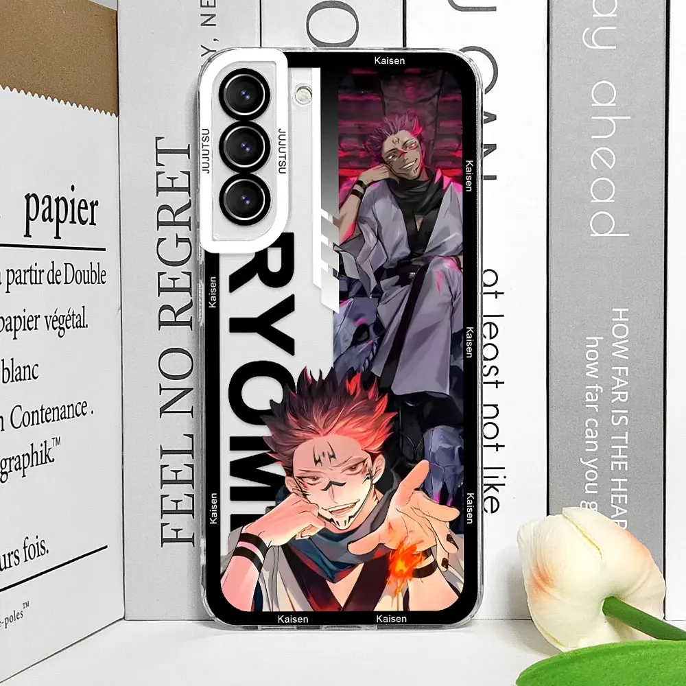 Jujutsu Kaisen Satoru Gojo Comics Phone Case for Samsung Galaxy S20 S21 S22 S23 S24 Ultra Plus FE Clear Soft Covers Anime Fundas