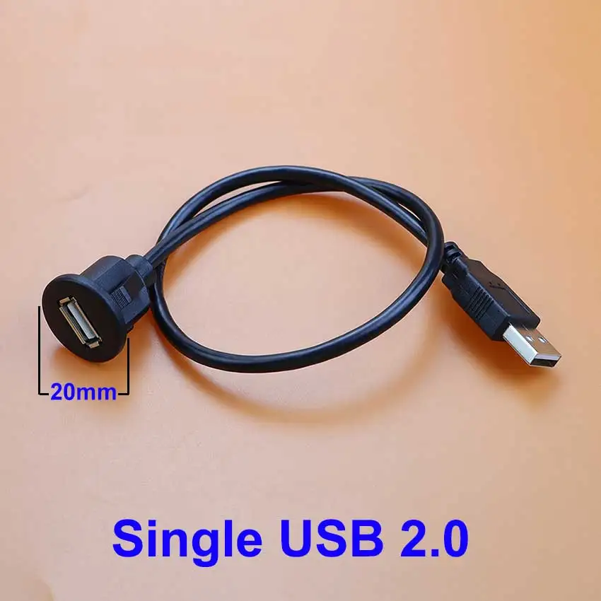 USB 2.0 3.0 Male to Female Port Connector Extension Cable For Car Dashboard Audio Panel Motorcycle Fast Charging Data Cord