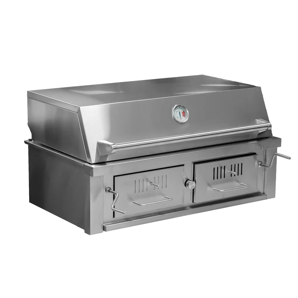 High-end Premium Luxury Modern Built-in 304 Stainless Steel Touch Control Smokeless Outdoor Kitchen Garden Party Charcoal BBQ
