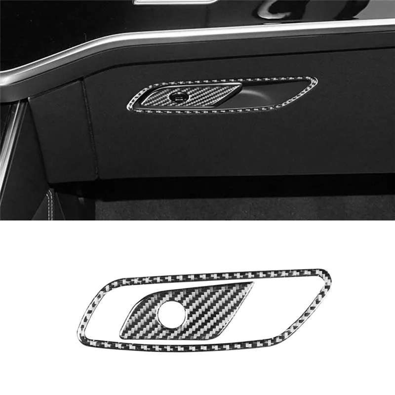 Carbon Fiber Stickers for Audi A6 C8 2019-2023 Car Console Co-Pilot Glove Box Decorative Panel Trim Interior