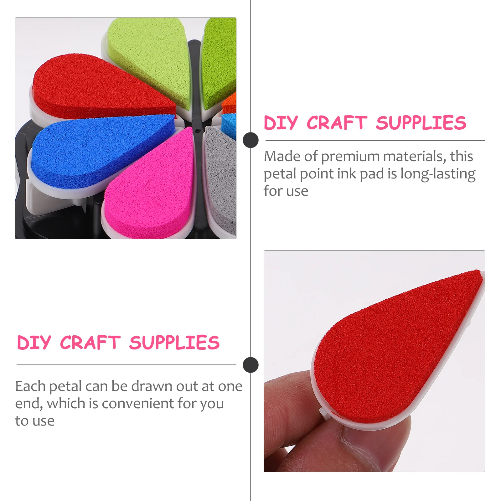 Petal Ink Pad Multicolor Stamps Partner Compact Lightweight DIY Craft Supplies for Wall Painting Nursery Decoration Stamp Pad