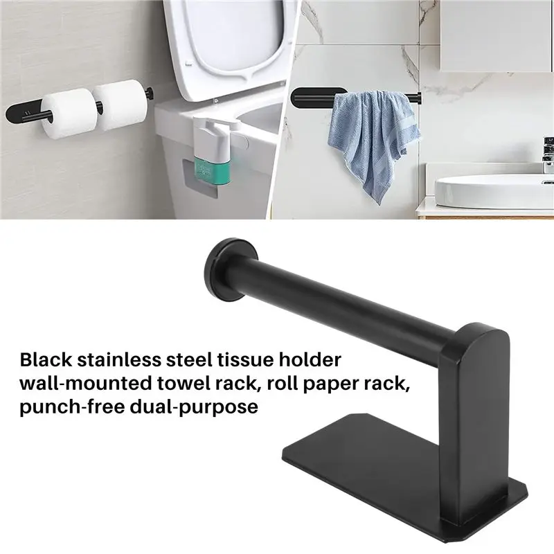 -[33A Tvdae] Toilet Paper Holder Self Adhesive Kitchen Washroom Adhesive Toilet Roll Holder No Drilling For Bathroom Stick On Wa
