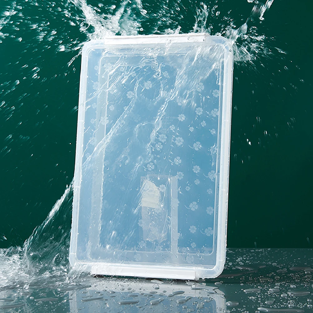 

File Storage Box Large Capacity Portable Document Organizer PP Material Office Home Cash Receipts Storage